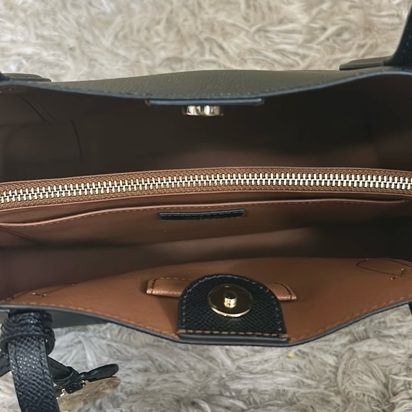 Furla Vittoria Black Calfskin Leather Medium Tote Bag in Nero $388 SOLD OUT - Picture 6 of 12